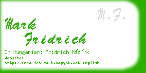 mark fridrich business card